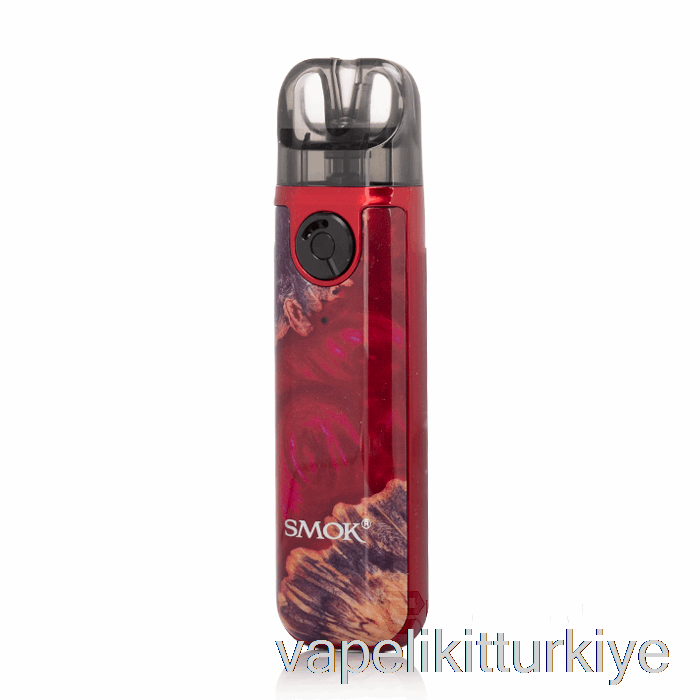 Vape Elektronik Sigara Smok Novo 4 Mini 25w Kiti Kırmızı Dengeleyici Ahşap